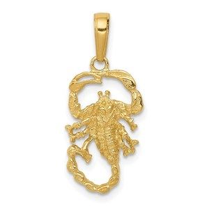 Million Charms 14k Yellow Gold Scorpion Charm Pendant